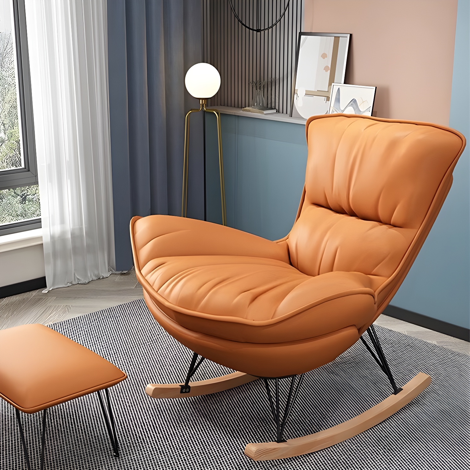 Modern Rocking Chair with Ottoman | Ormau - image 12