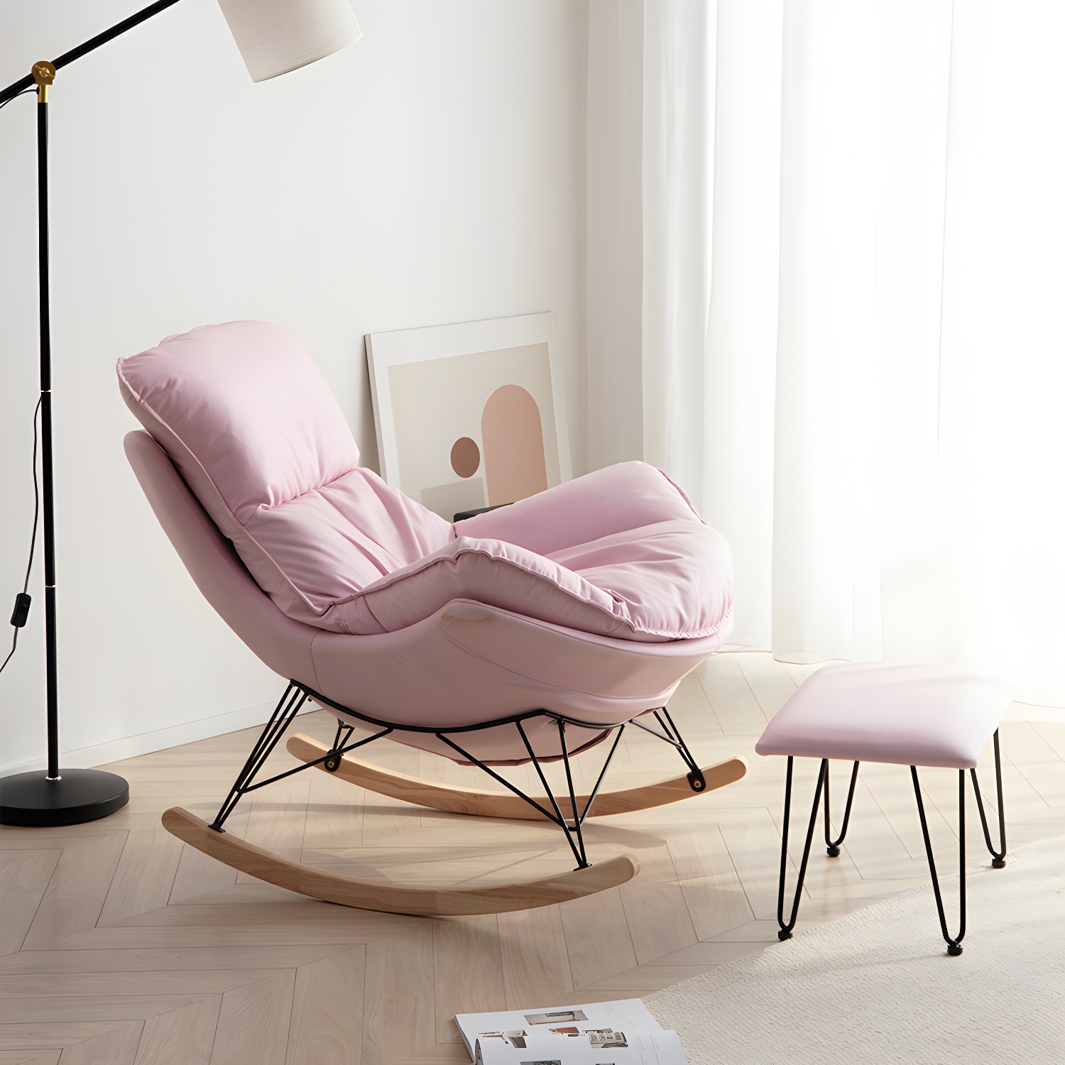 Modern Rocking Chair & Ottoman Set | Ormau - image 10