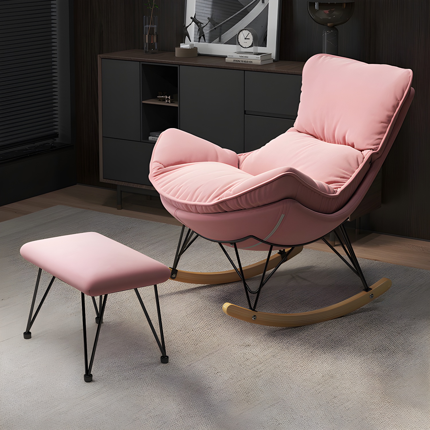 Wingback Rocker & Ottoman Set | Ormau - image 17
