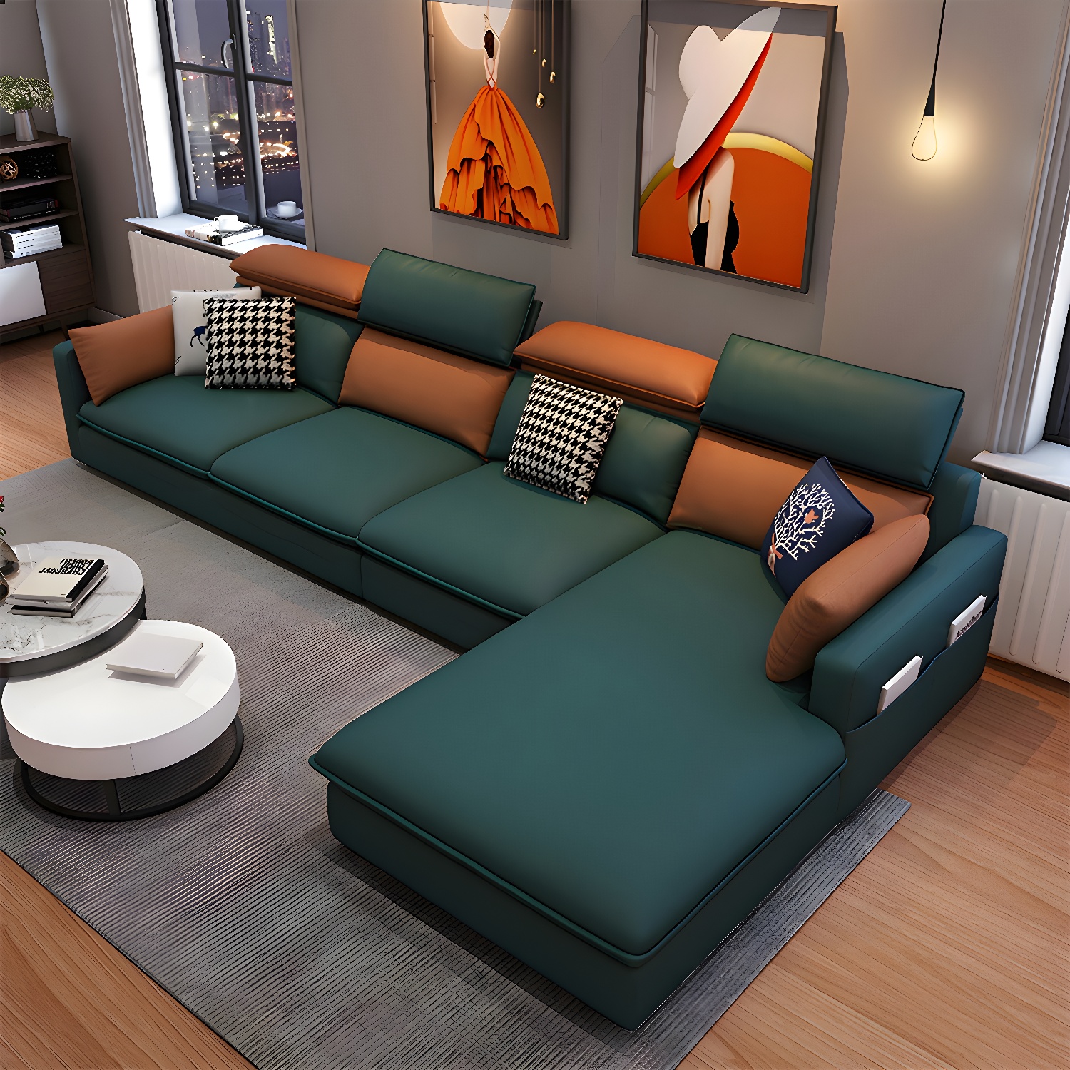 Modern L-Shape Sectional Sofa | Ormau - image 32