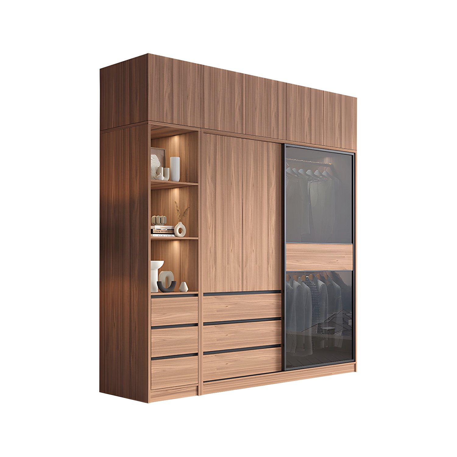 Glass & Wood Wardrobe Cabinet | Ormau - image 33