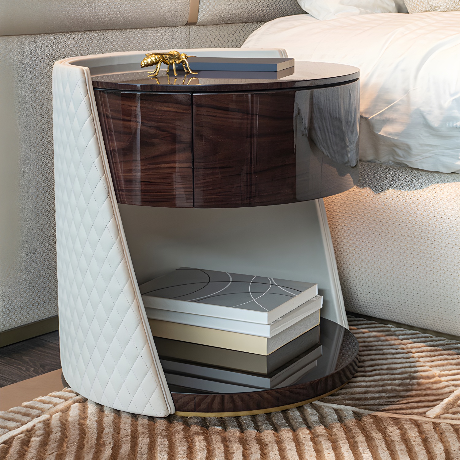 Faux Leather Nightstand | Ormau - image 6