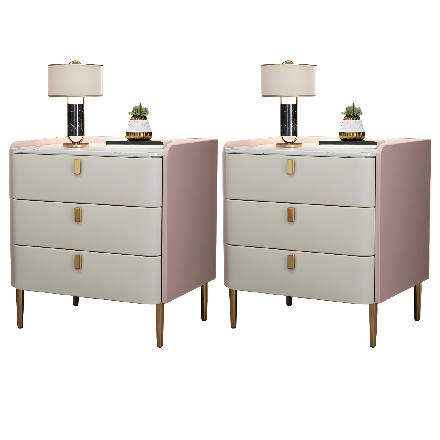 Glam Nightstand with Stone Top | Ormau - image 52