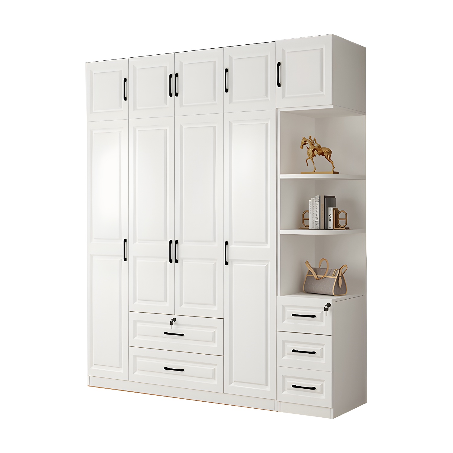White Wood Wardrobe Armoire | Ormau - image 47