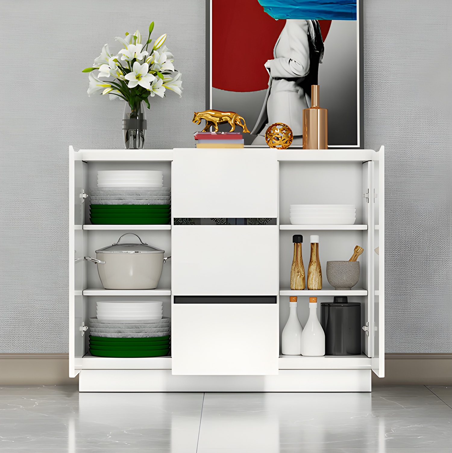 Modern White Sideboard | Ormau - image 7