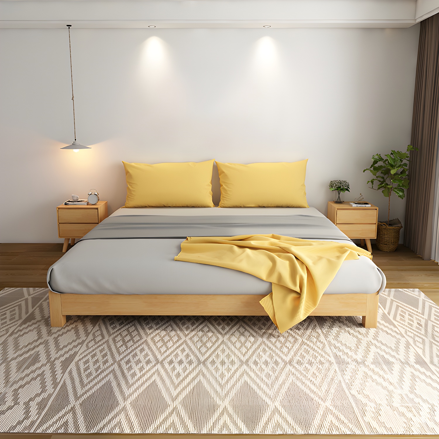 Solid Wood Platform Bed | Ormau - image 5