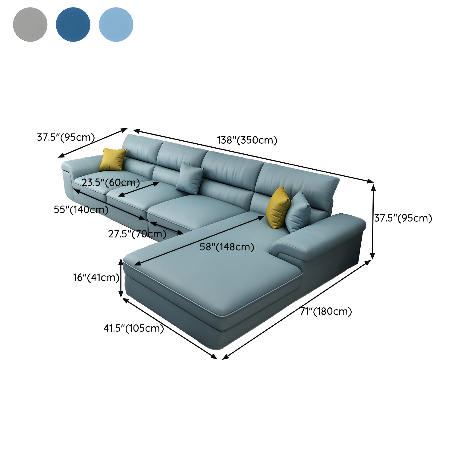 Modern Pillow Top Sectional Sofa | Ormau - image 15