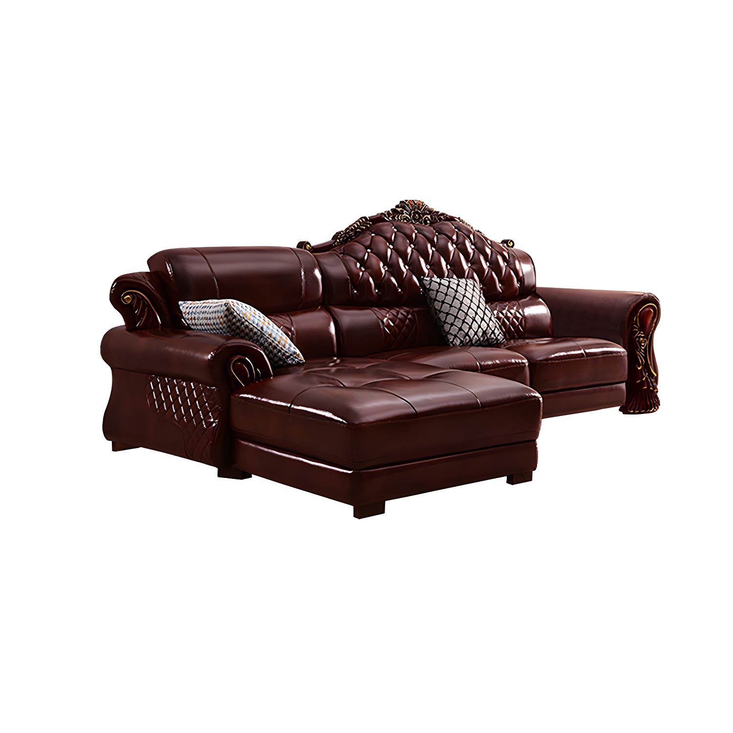 Rolled Arm Leather Sectional | Ormau - image 8