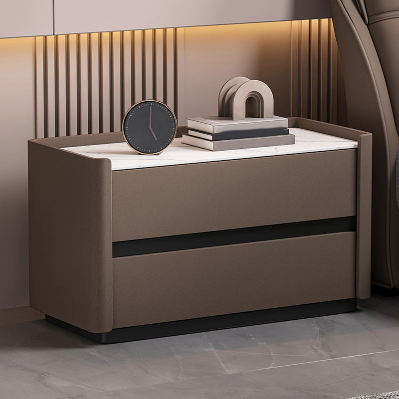 Modern Stone Top Nightstand | Ormau - image 2