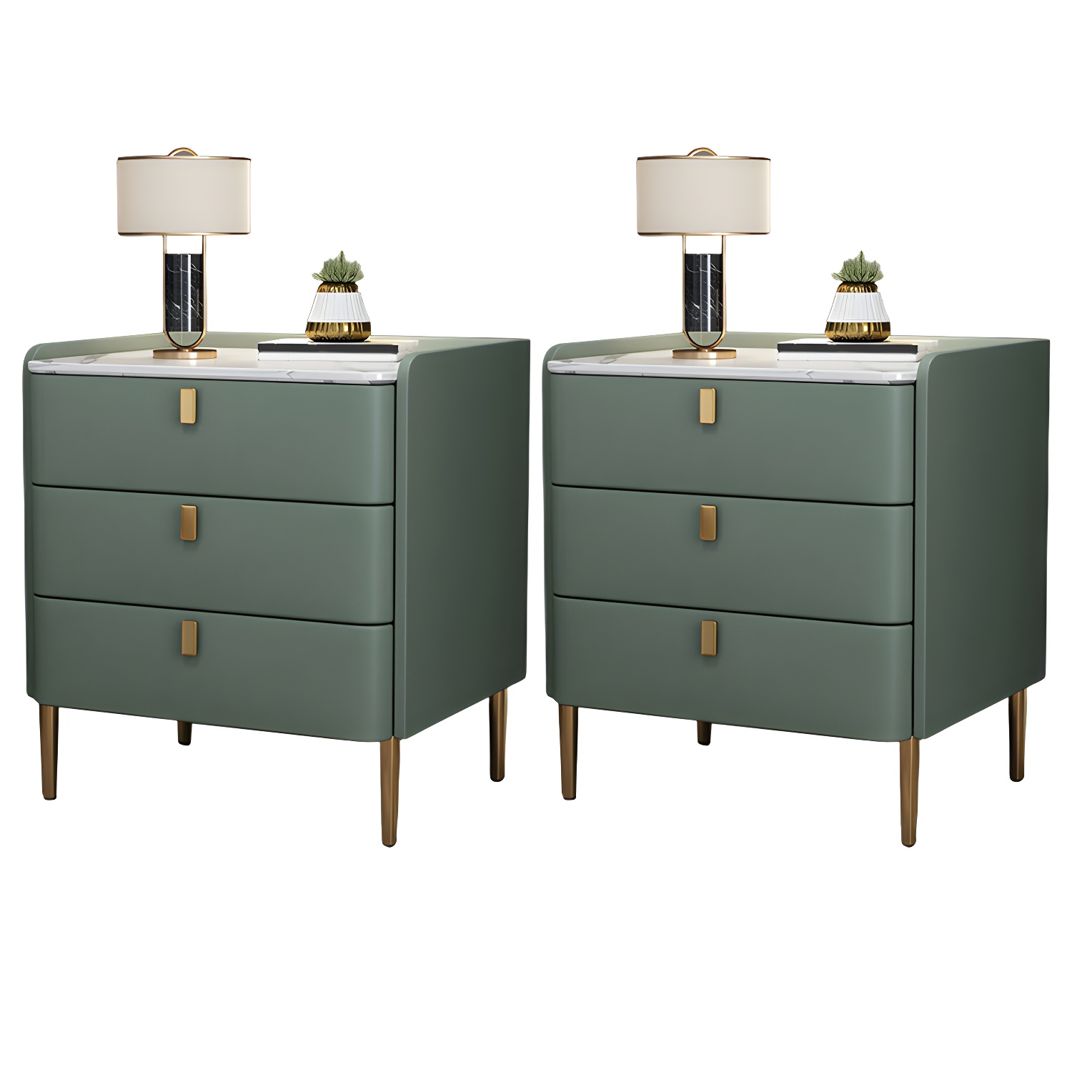 Glam Nightstand with Stone Top | Ormau - image 53