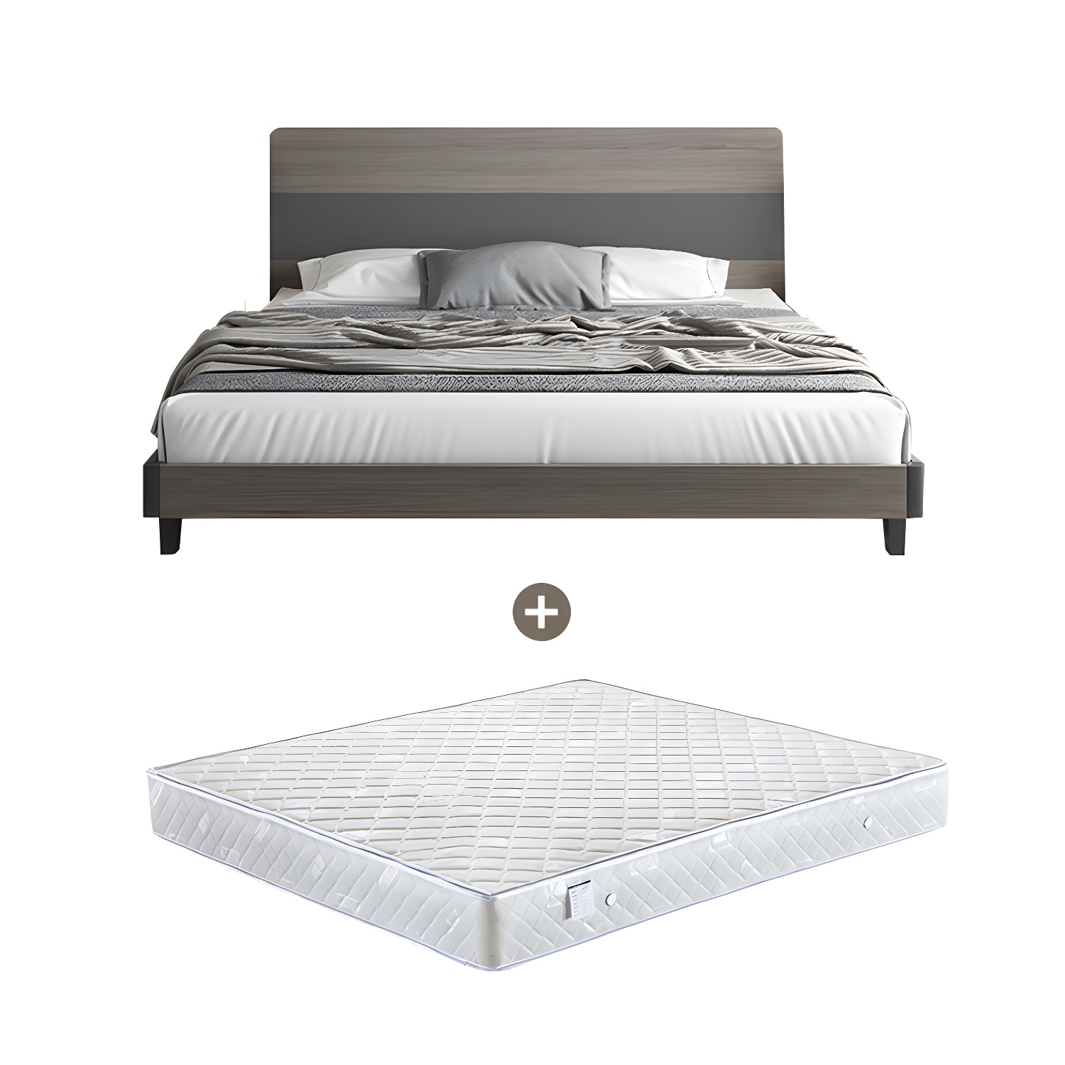 Modern Wood Panel Bed with Headboard | Ormau - image 12