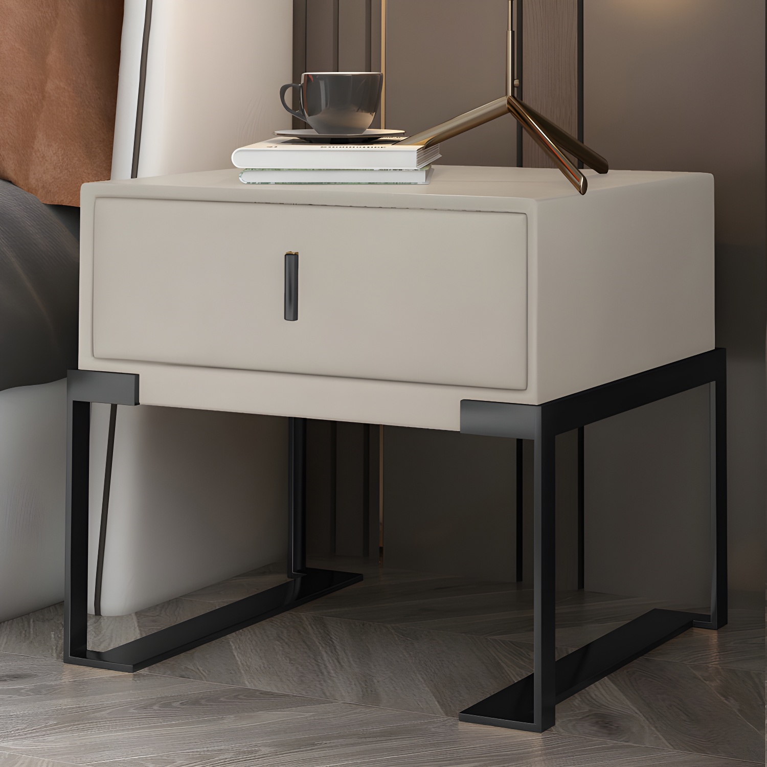 Faux Leather Nightstand | Ormau - image 15