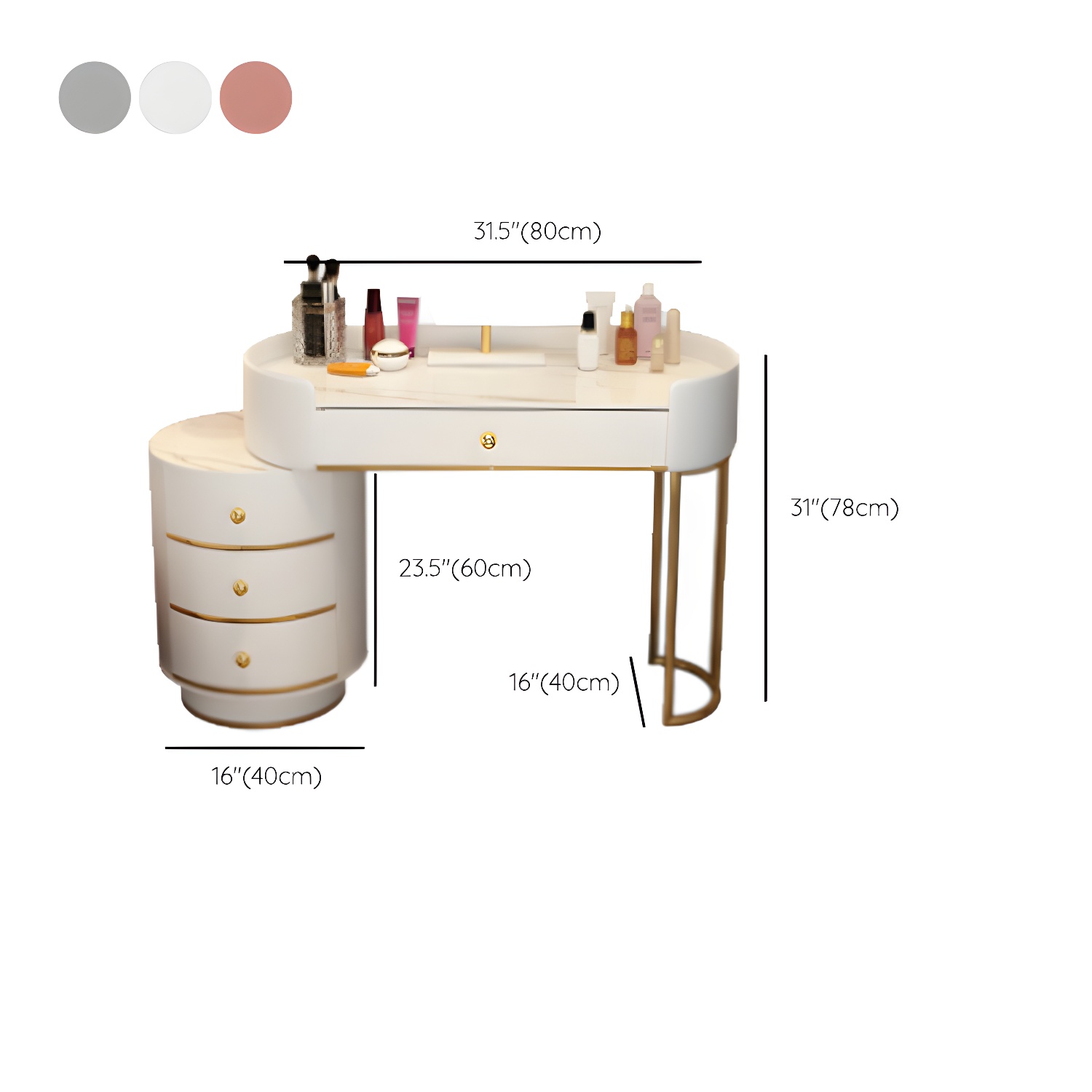Metallic Lighted Vanity | Ormau - image 18