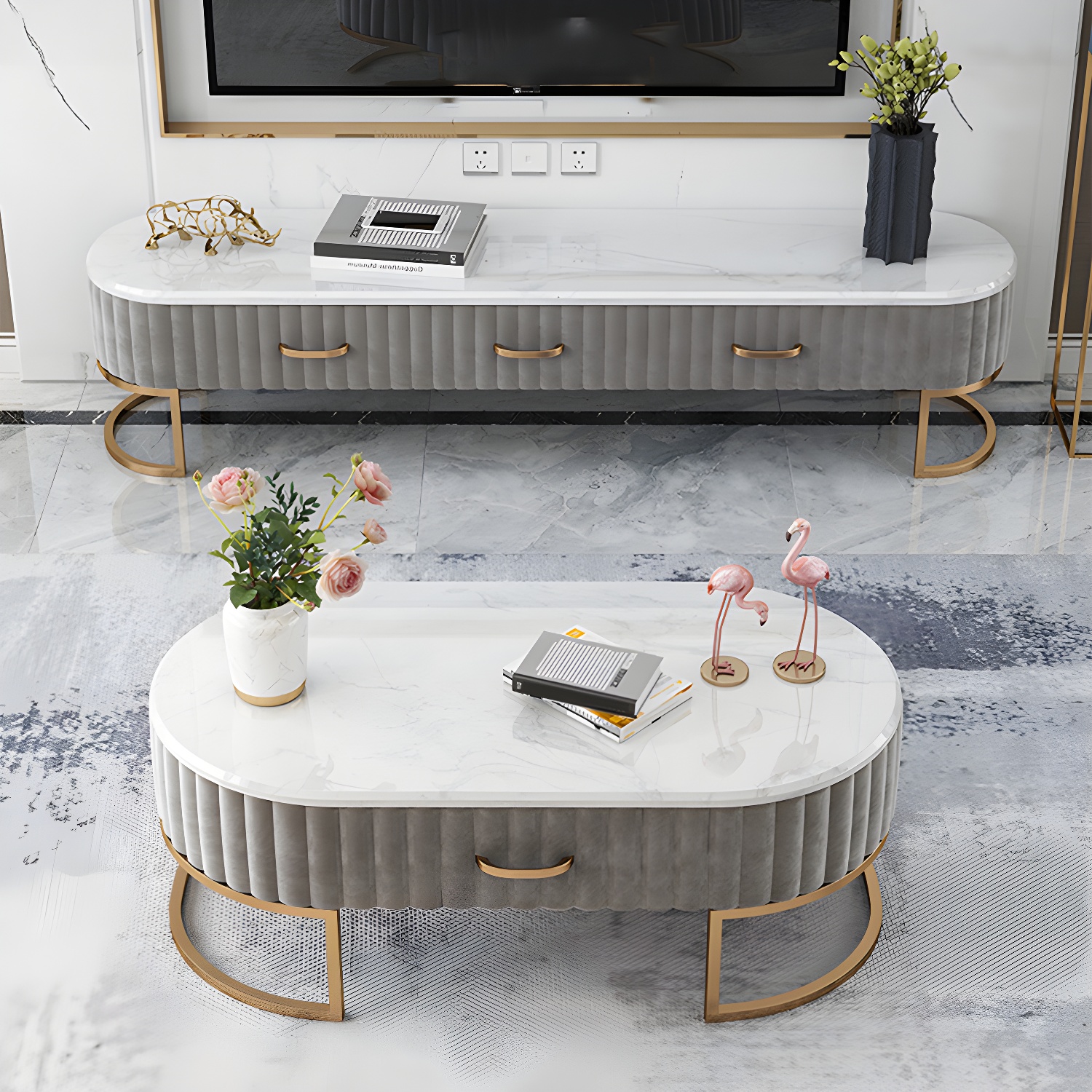 Marble Enclosed TV Stand | Ormau - image 13