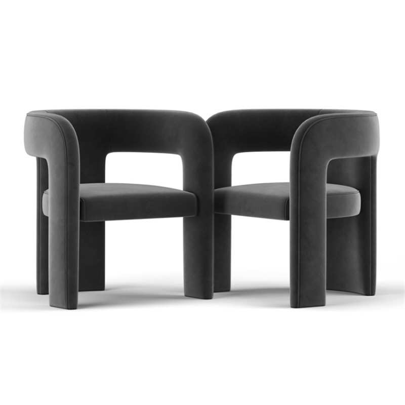 Curved-Back Velvet Armchair | Ormau - image 4