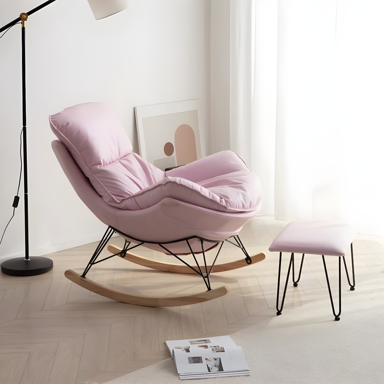Modern Rocking Chair & Ottoman Set | Ormau - image 7