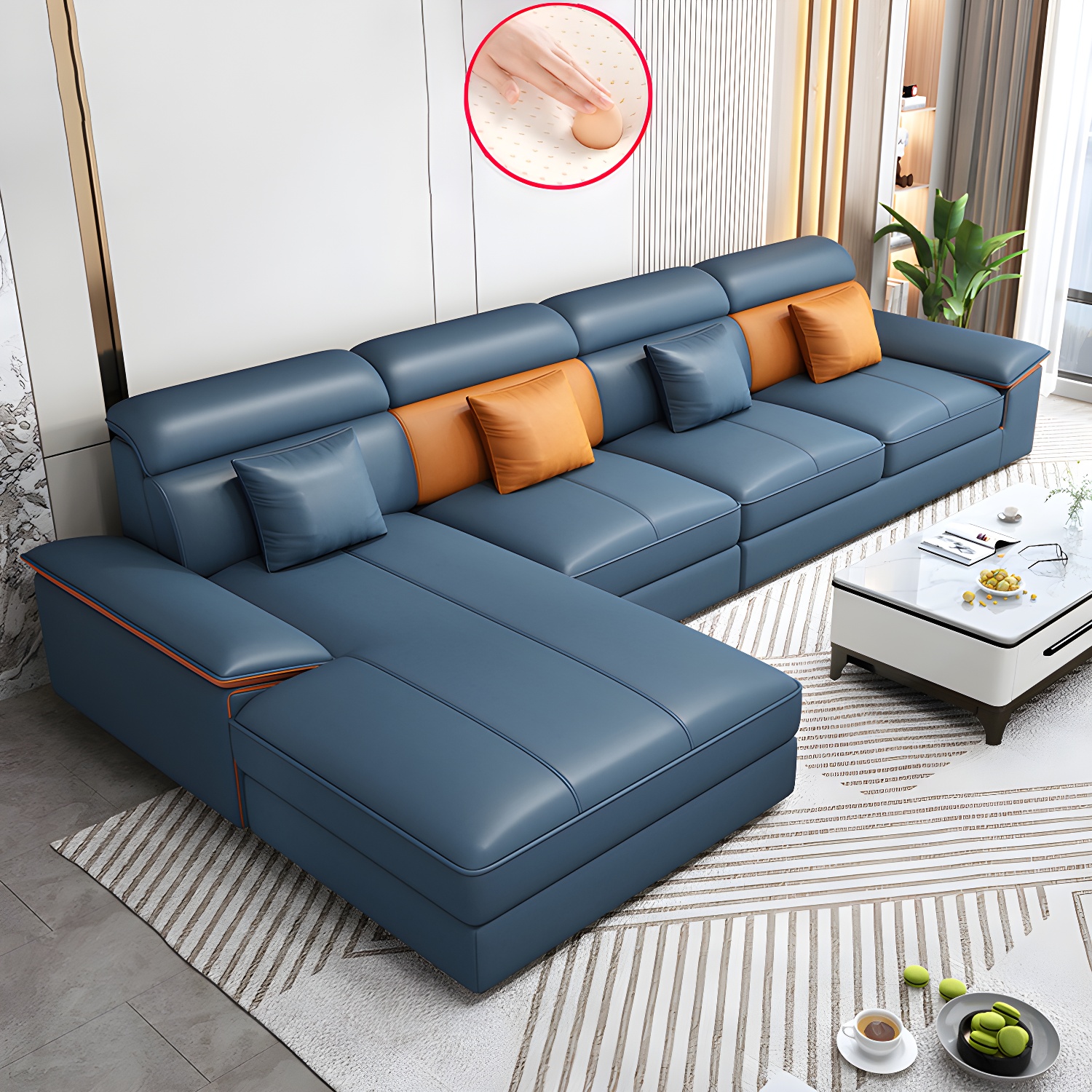 Modern L-Shape Sectional Sofa | Ormau - image 39