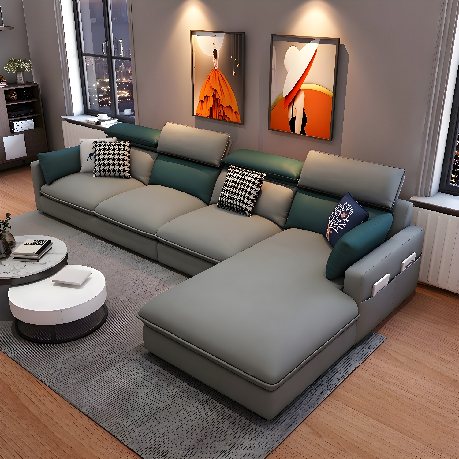 Modern L-Shape Sectional Sofa | Ormau - image 24