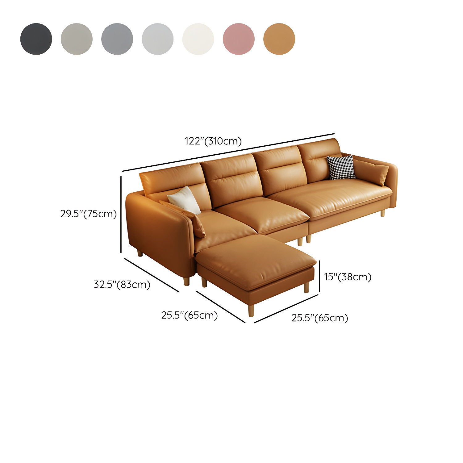 Modern Sectional Sofa Set with Ottoman | Ormau - image 23
