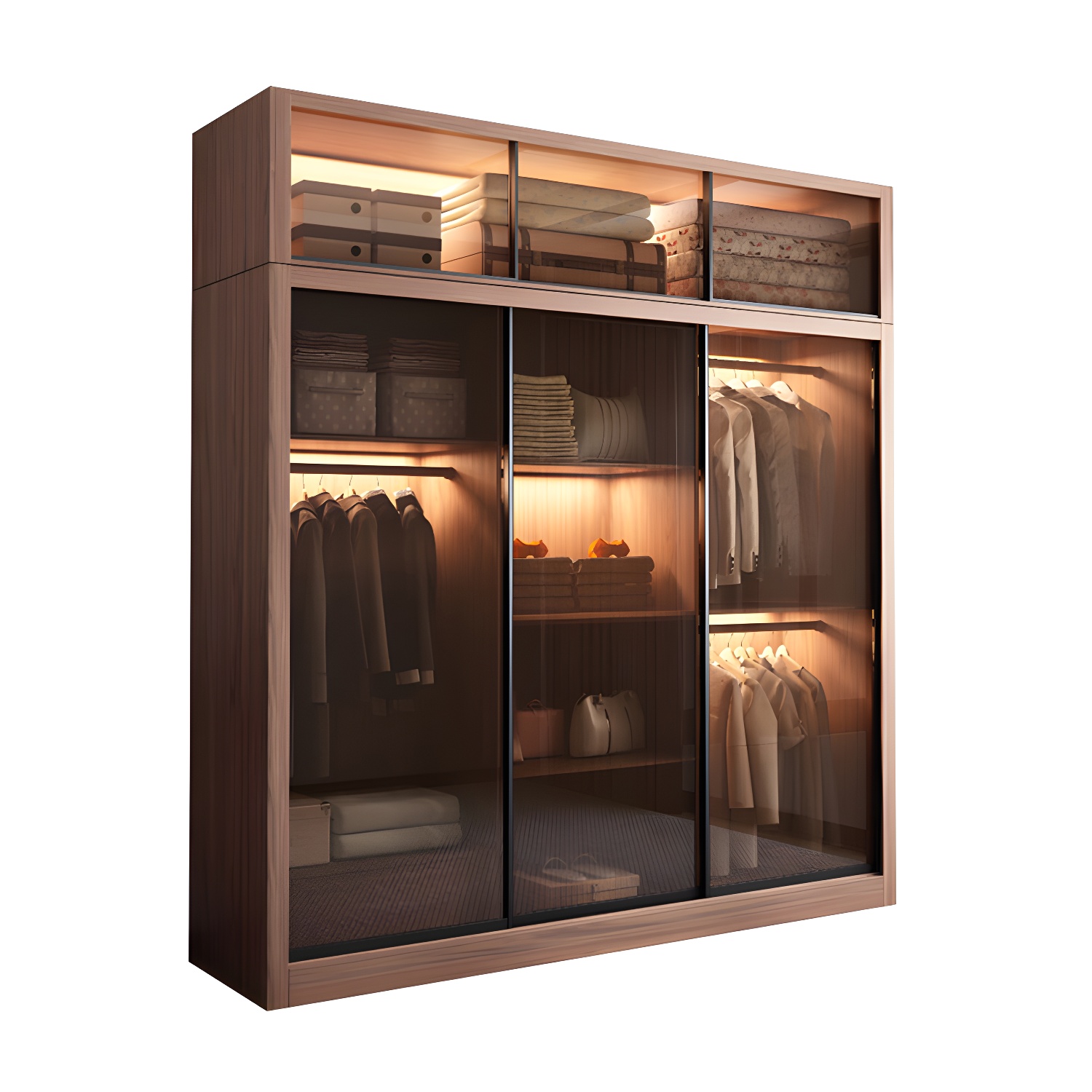 Modern Brown Wardrobe Armoire | Ormau - image 38