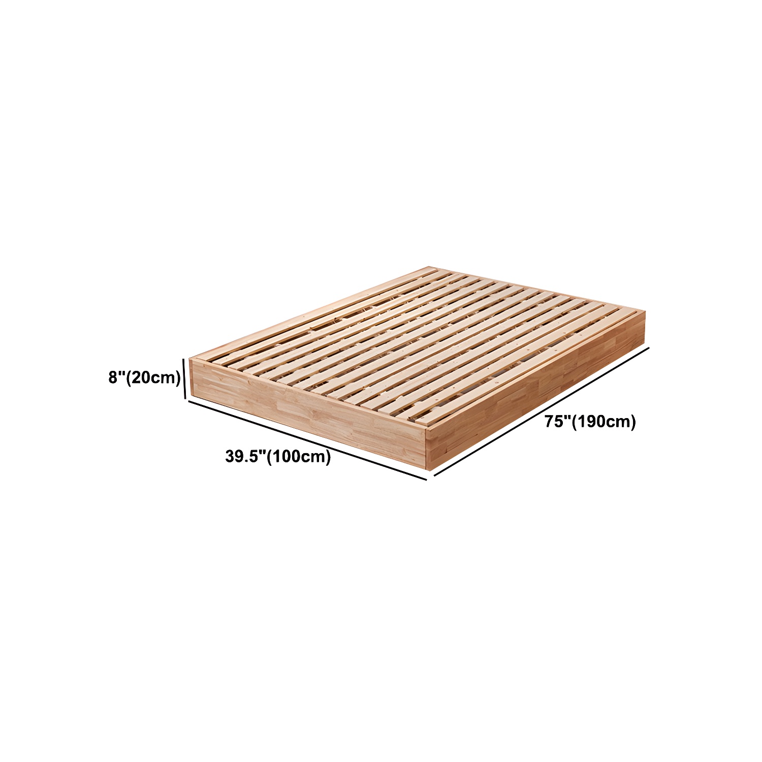 Natural Wood Platform Bed | Ormau - image 11