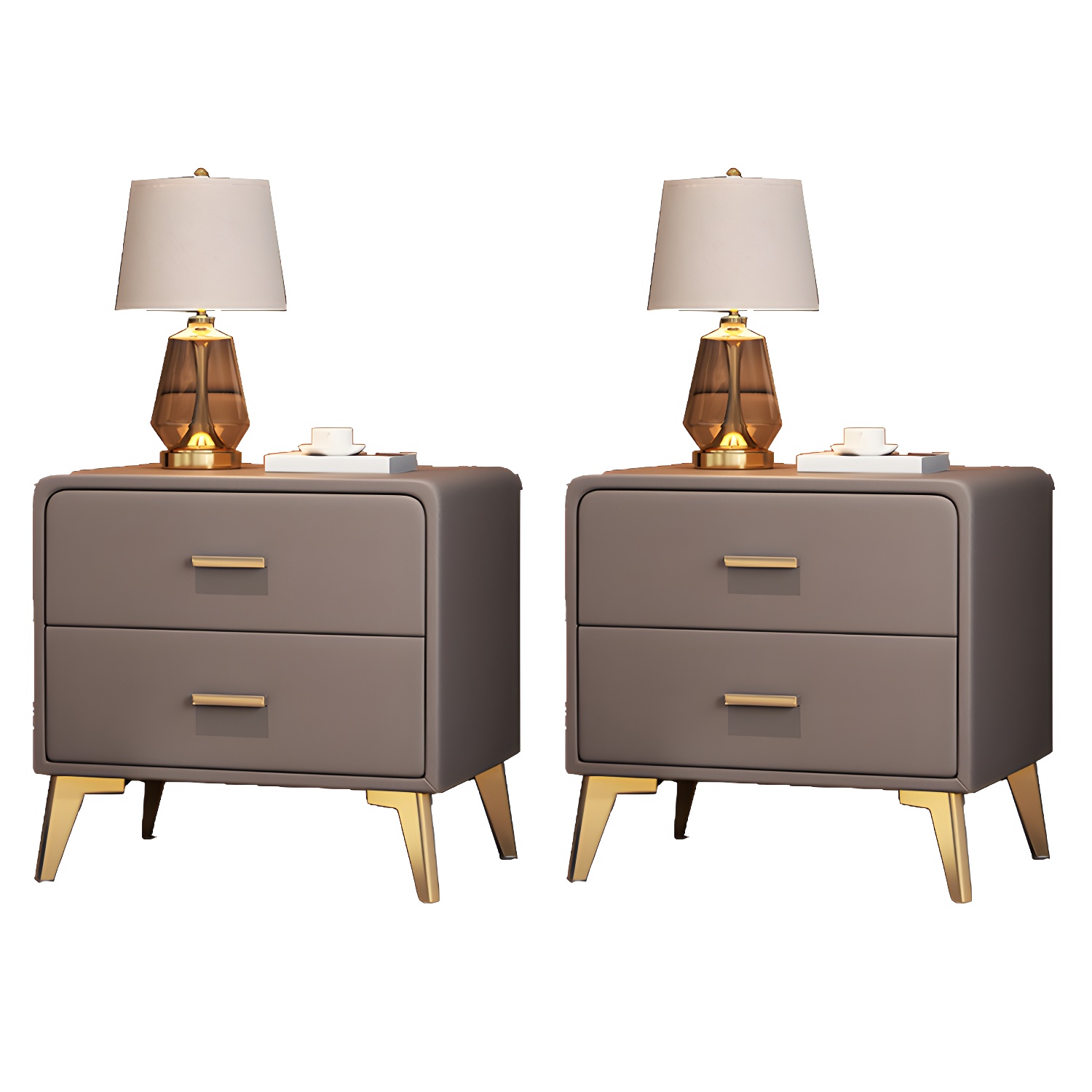 Modern Faux Leather Nightstand | Ormau - image 32