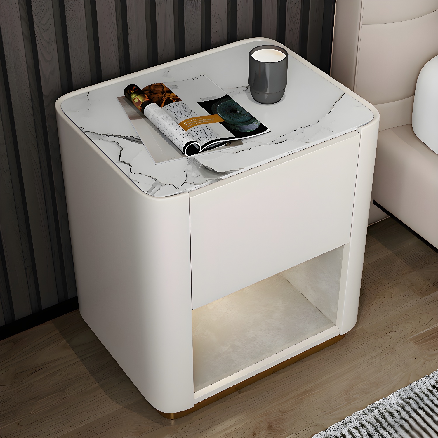 Modern Stone & Wood Nightstand | Ormau - image 24