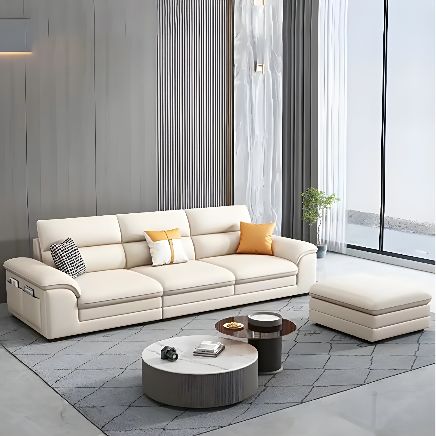 Modern Beige Sectional Sofa | Ormau - image 10