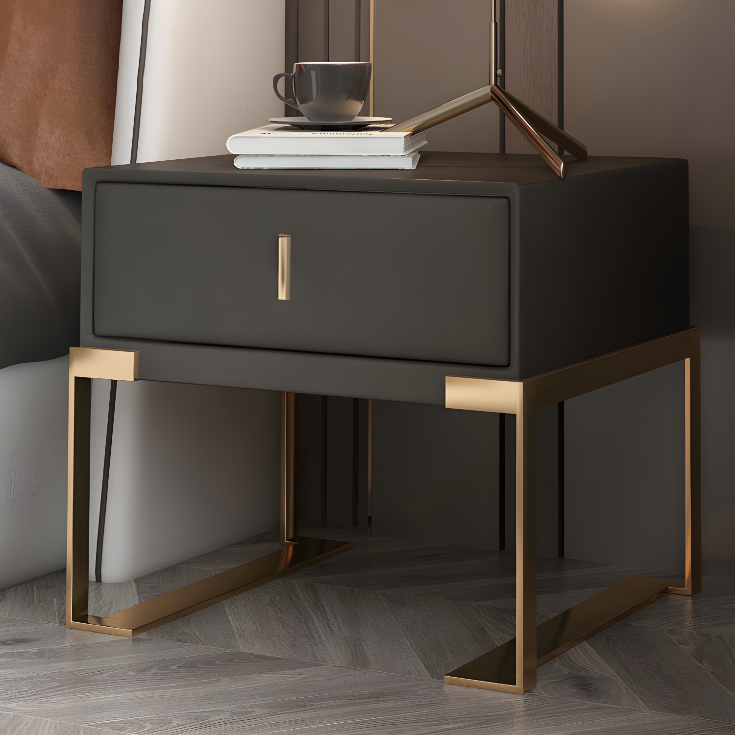 Faux Leather Nightstand | Ormau - image 3