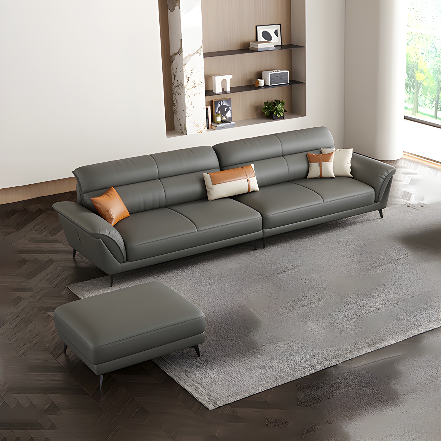 Modern Flared-Arm Sectional | Ormau - image 21