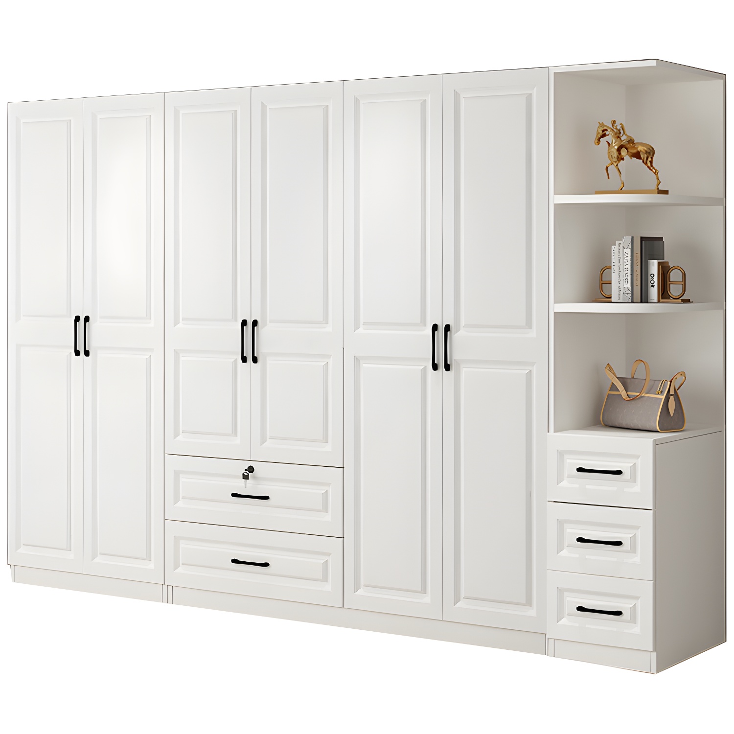 White Wood Wardrobe Armoire | Ormau - image 49