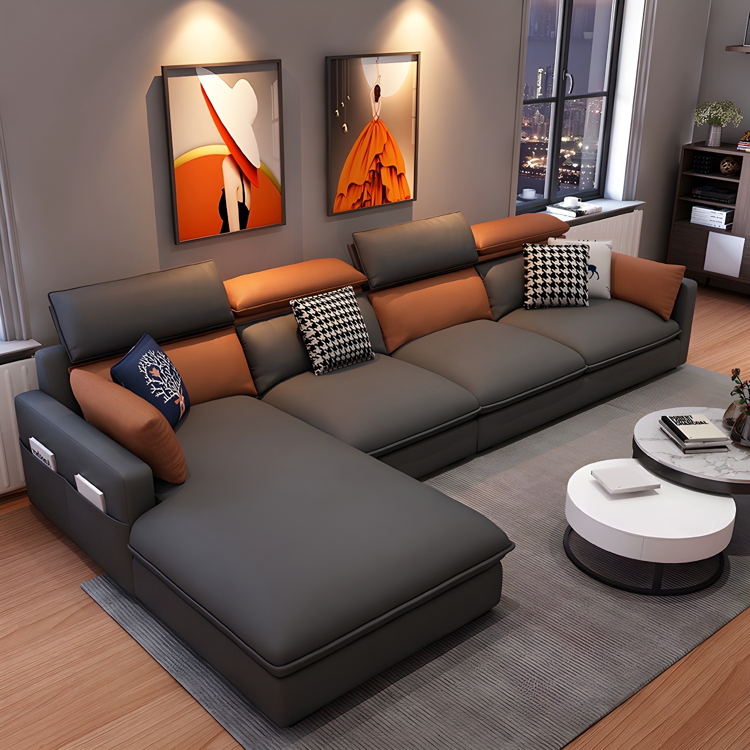 Modern L-Shape Sectional Sofa | Ormau - image 14