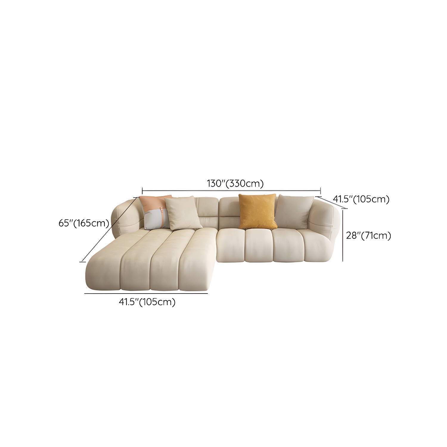 Beige L-Shape Sectional Sofa with Storage | Ormau - image 14