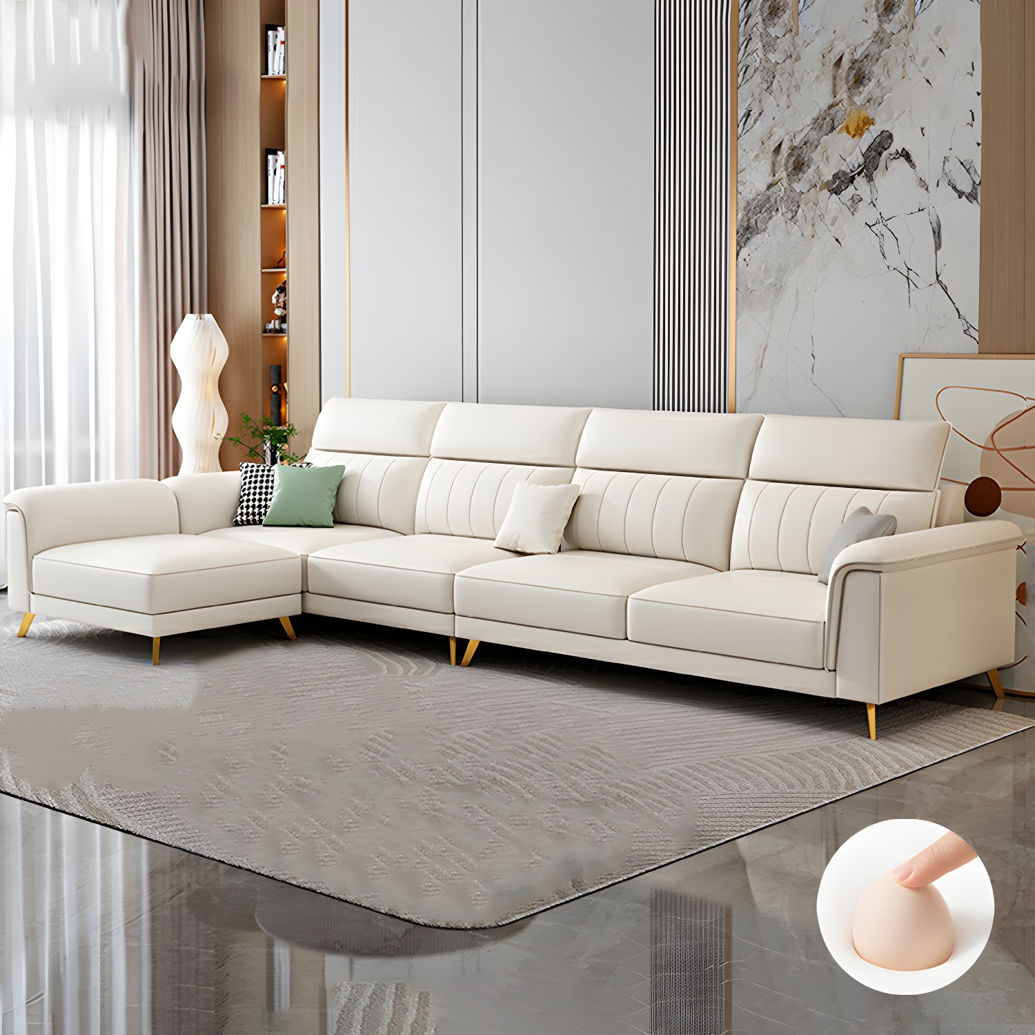 Modern Flared-Arm Sectional | Ormau - image 3