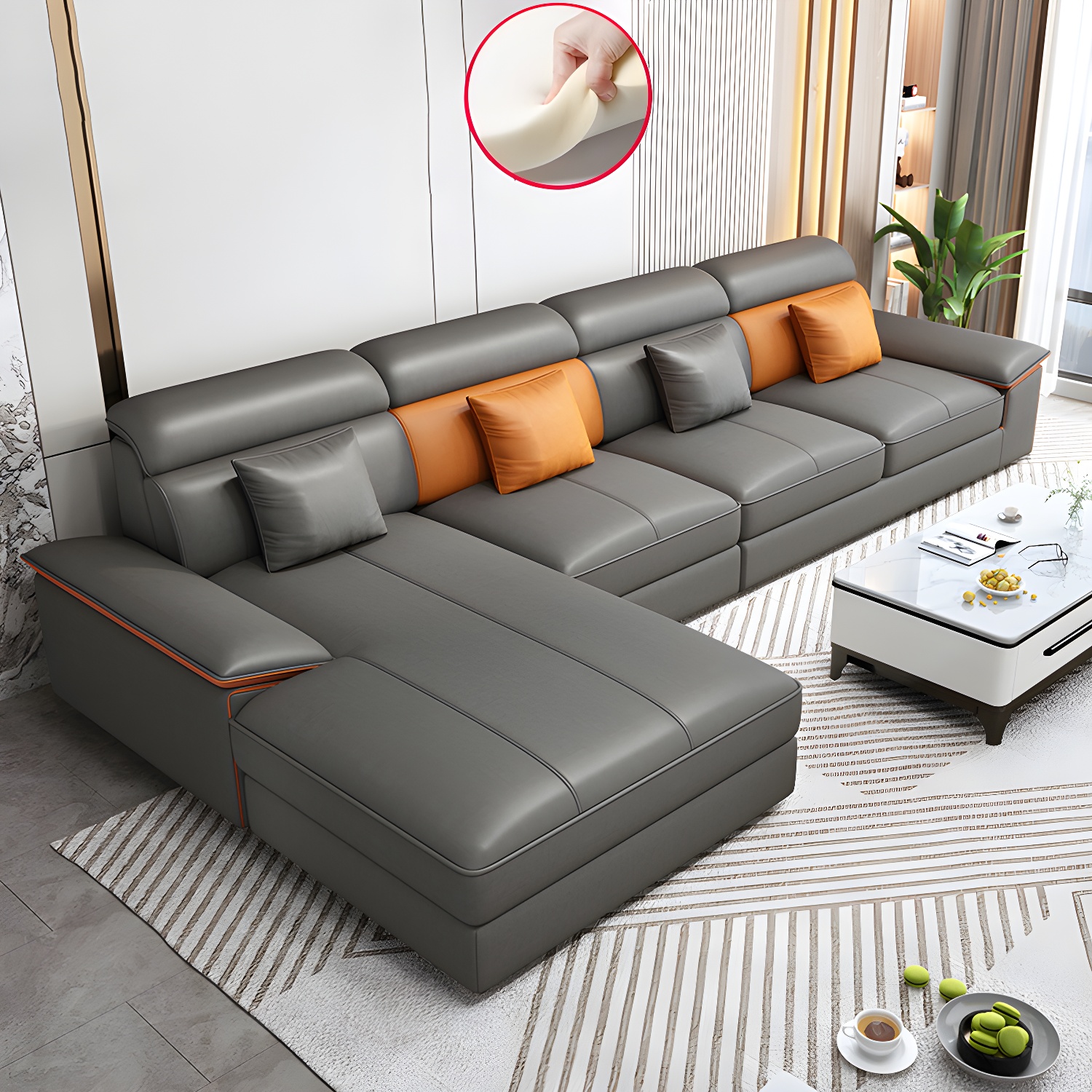 Modern L-Shape Sectional Sofa | Ormau - image 2