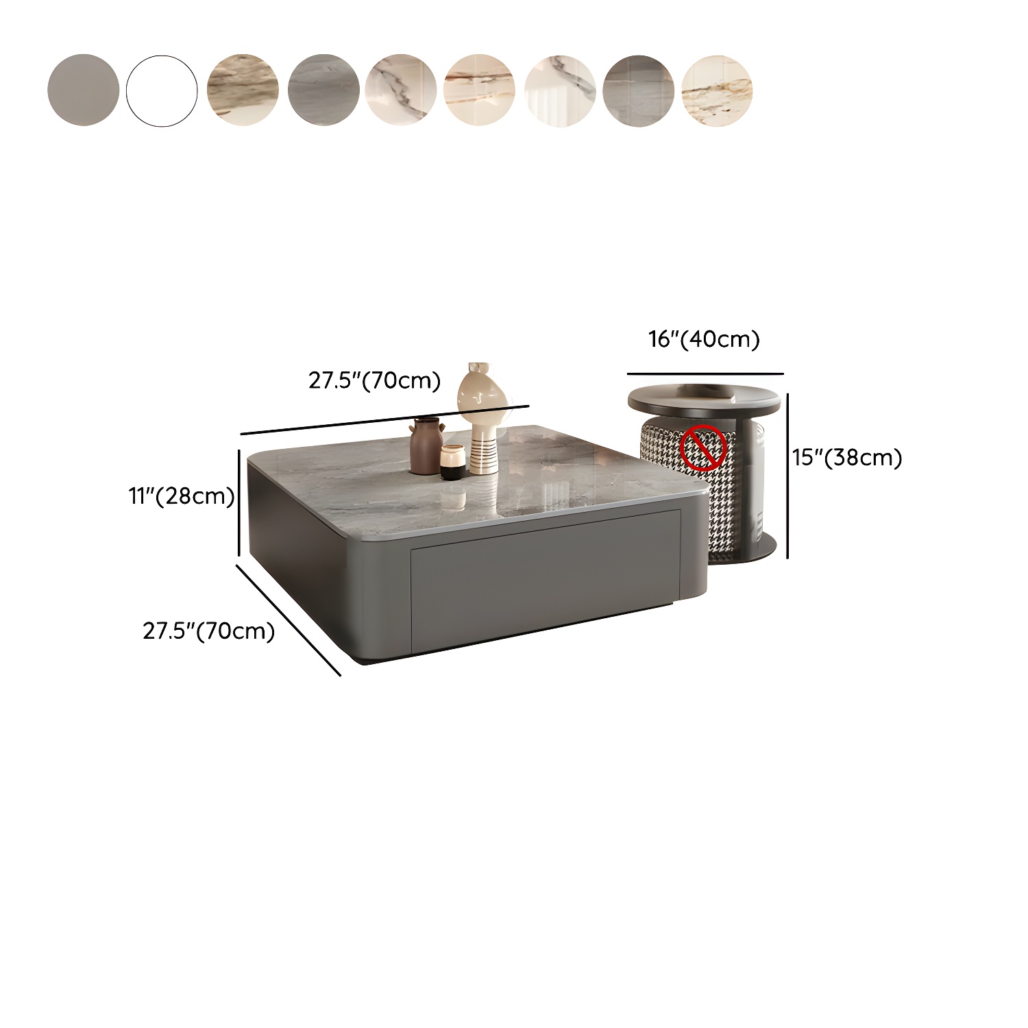 Modern Stone Nesting Coffee Table Set | Ormau - image 16