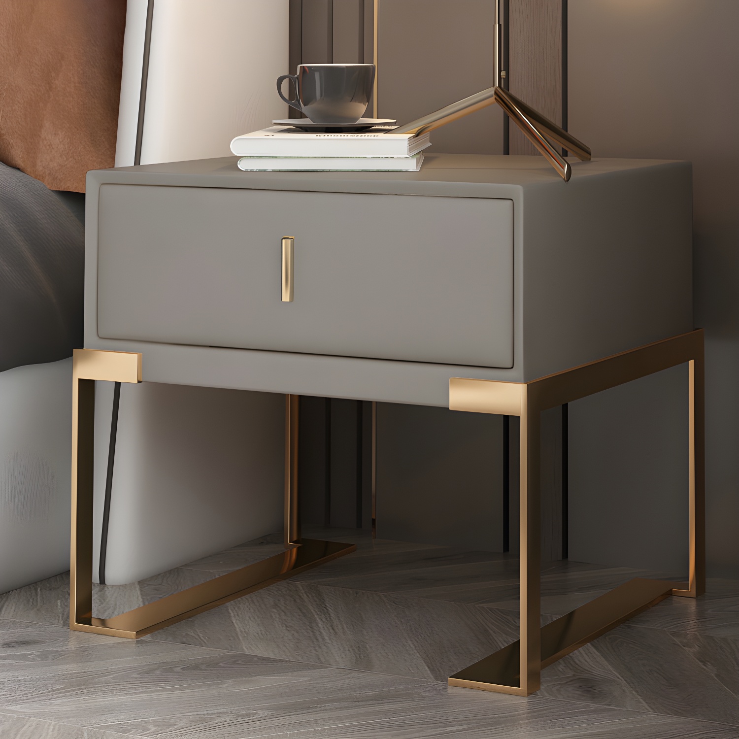 Faux Leather Nightstand | Ormau - image 13