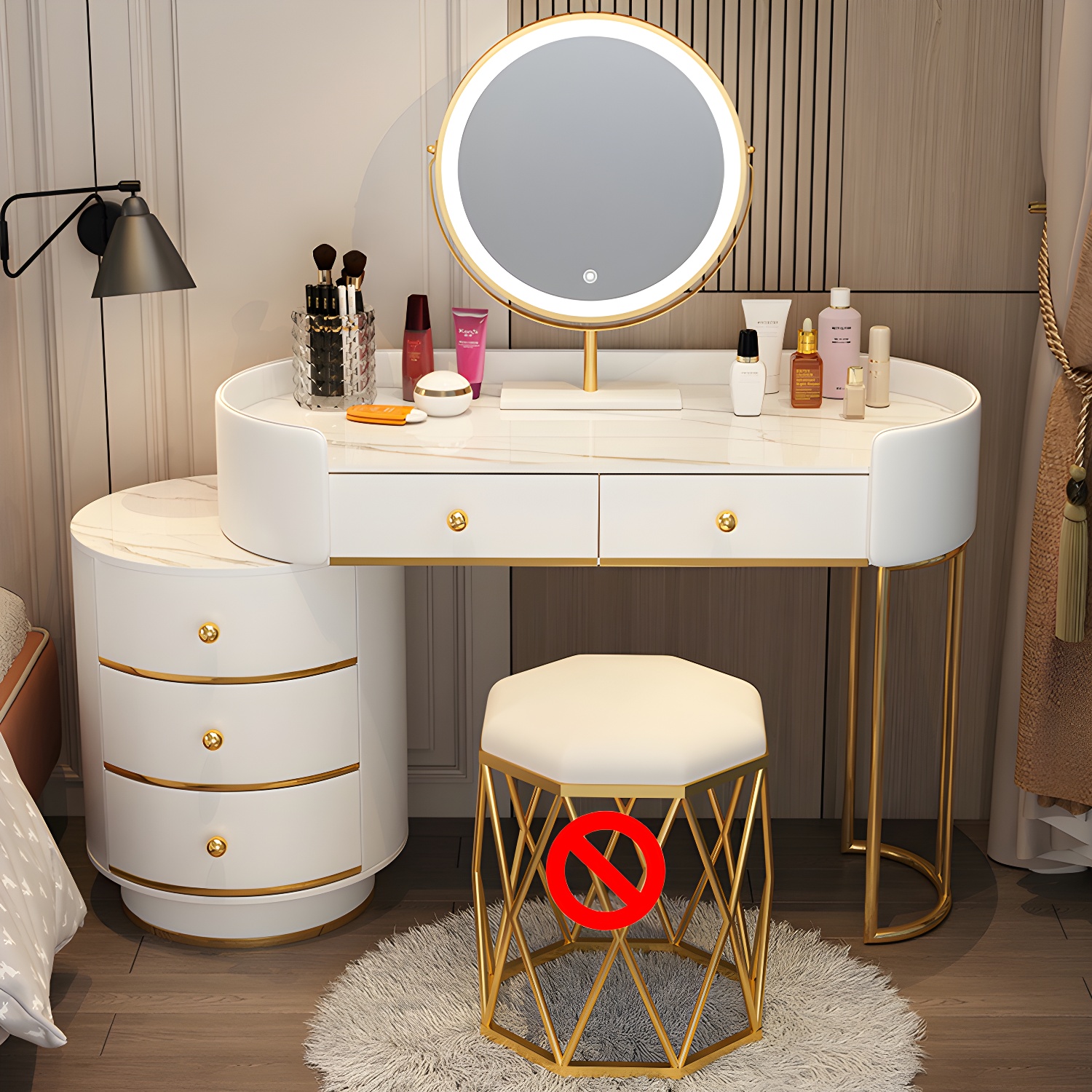 Metallic Lighted Vanity | Ormau - image 32