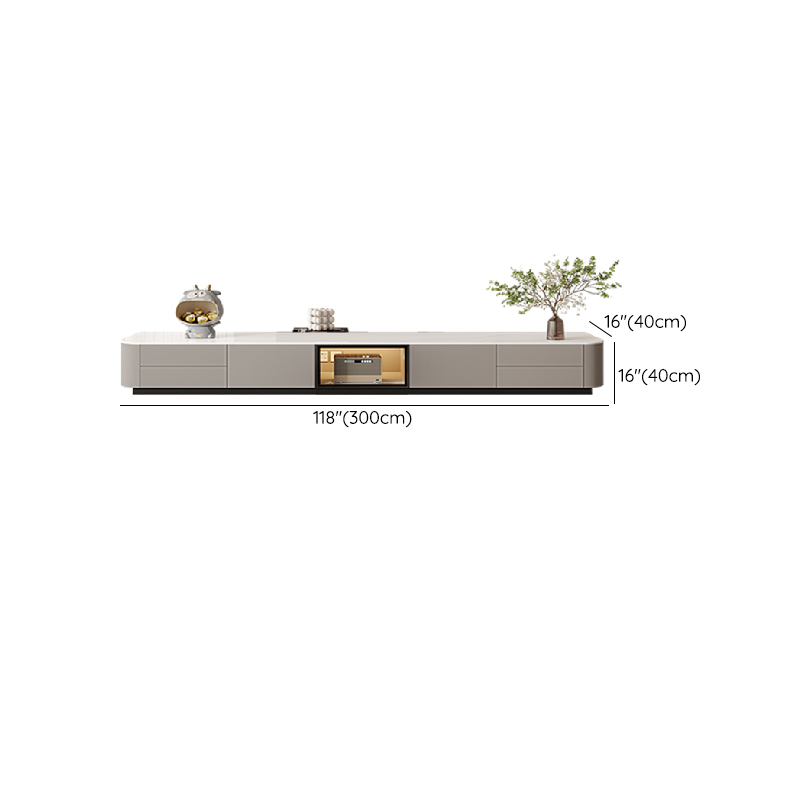 Rectangle TV Stand with Light and Gate Door | Ormau - image 18