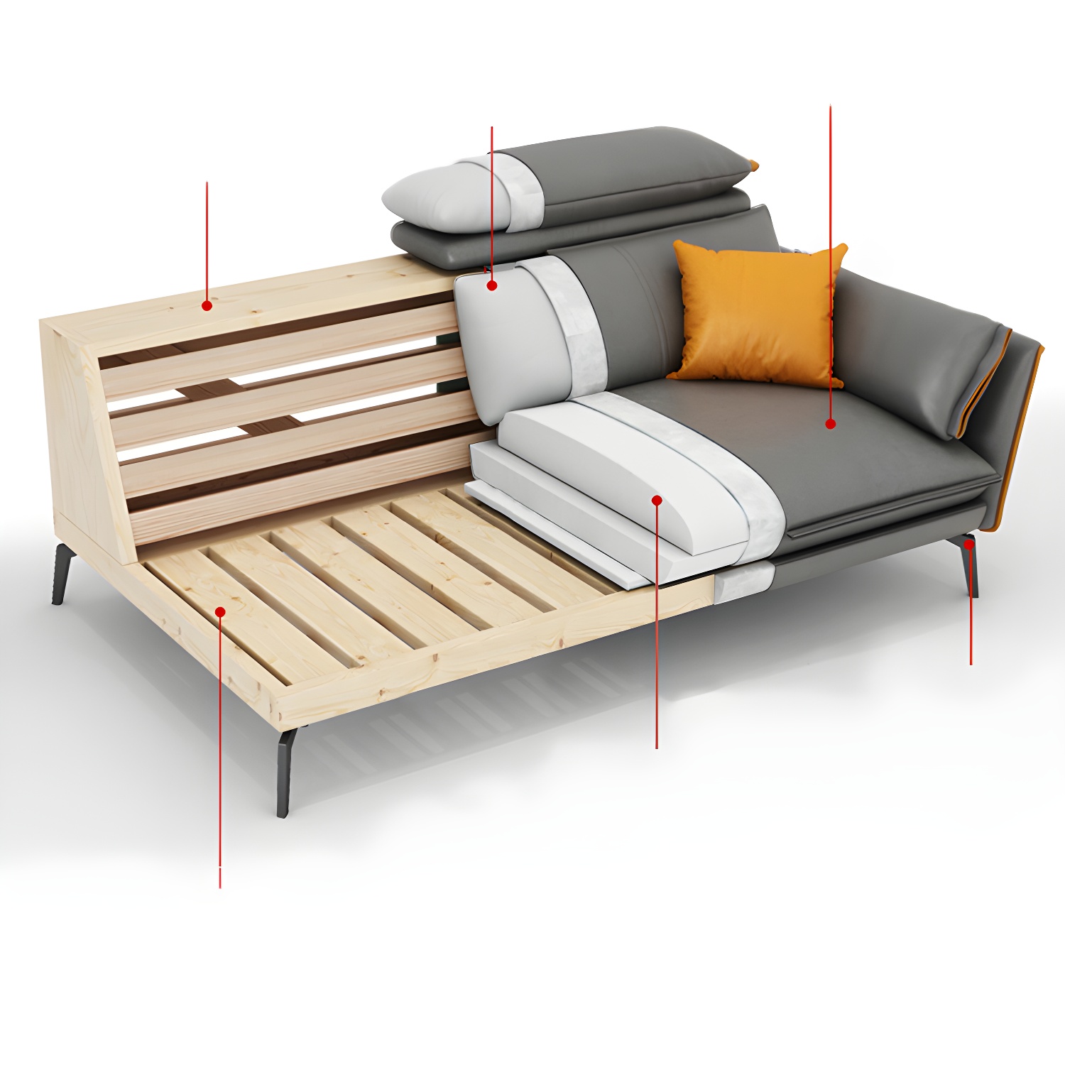 Modern Gray Sectional Sofa | Ormau - image 8