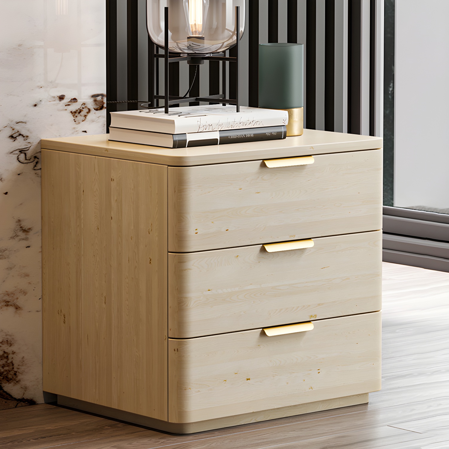 Leather Accent Nightstand | Ormau - image 18