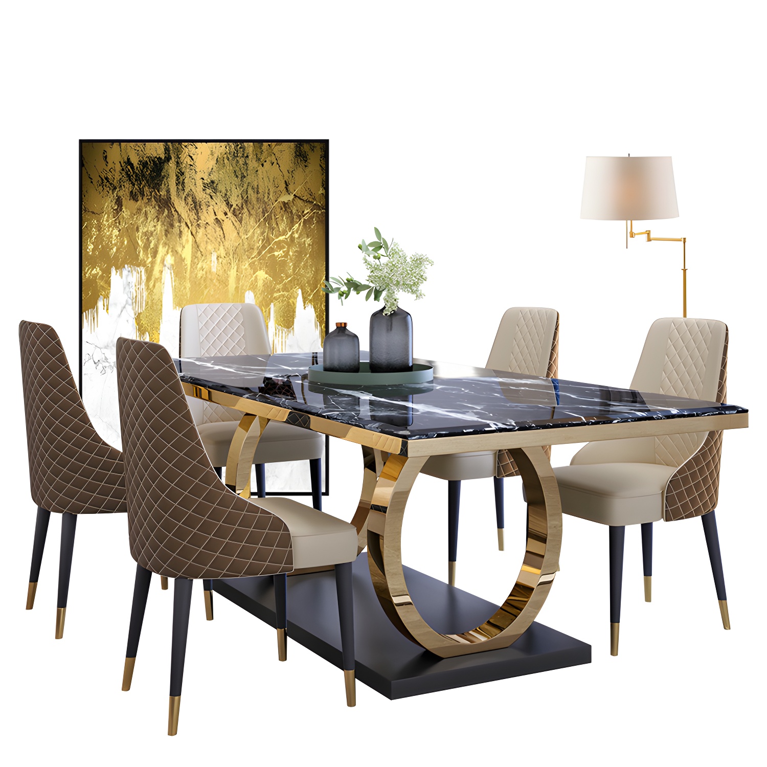 Marble & Gold Dining Set | Ormau - image 11