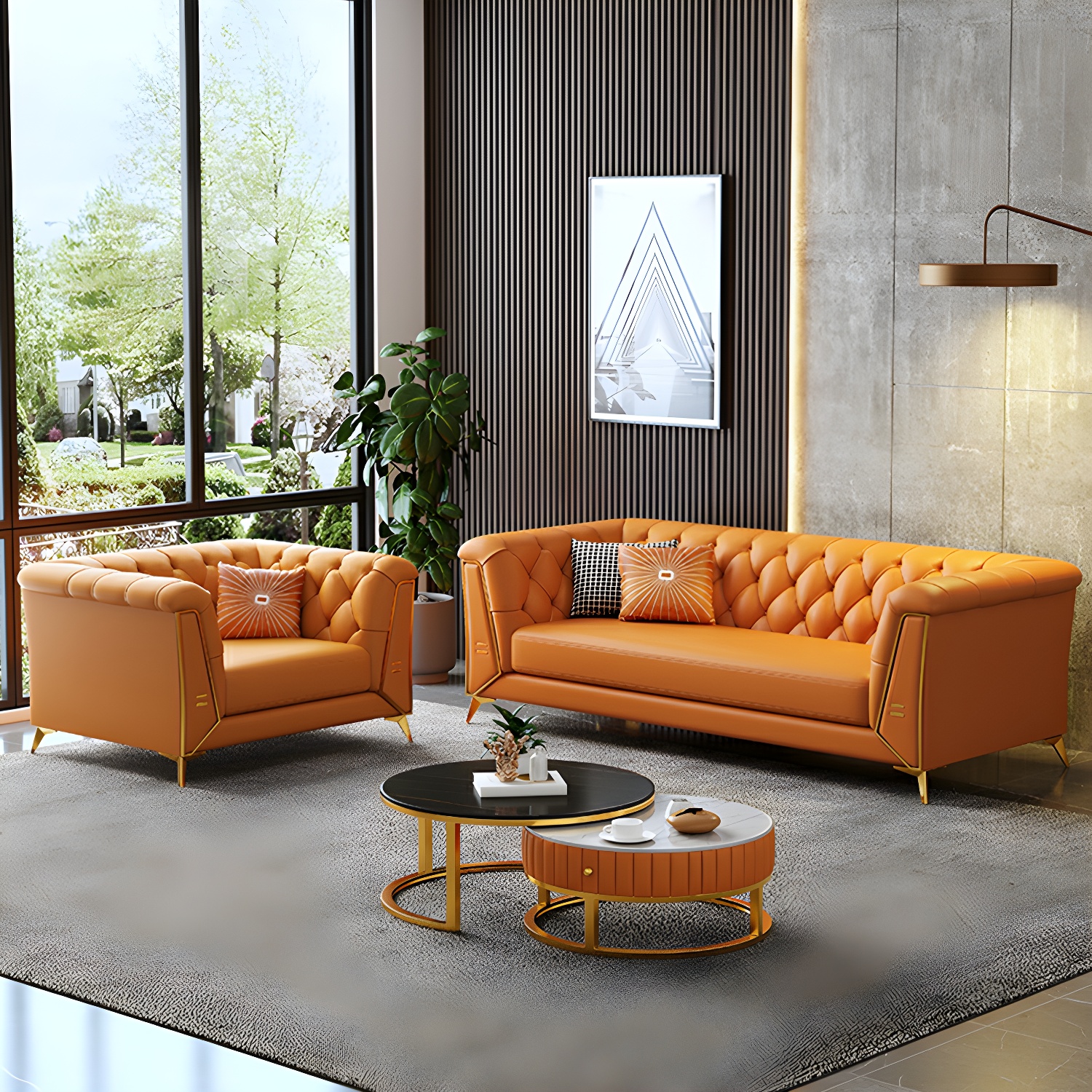 Glam Wood Frame Sofa | Ormau - image 12