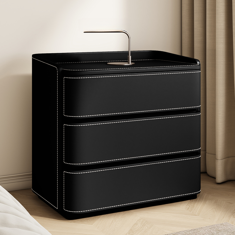 Leather 3-Tier Nightstand | Ormau - image 1