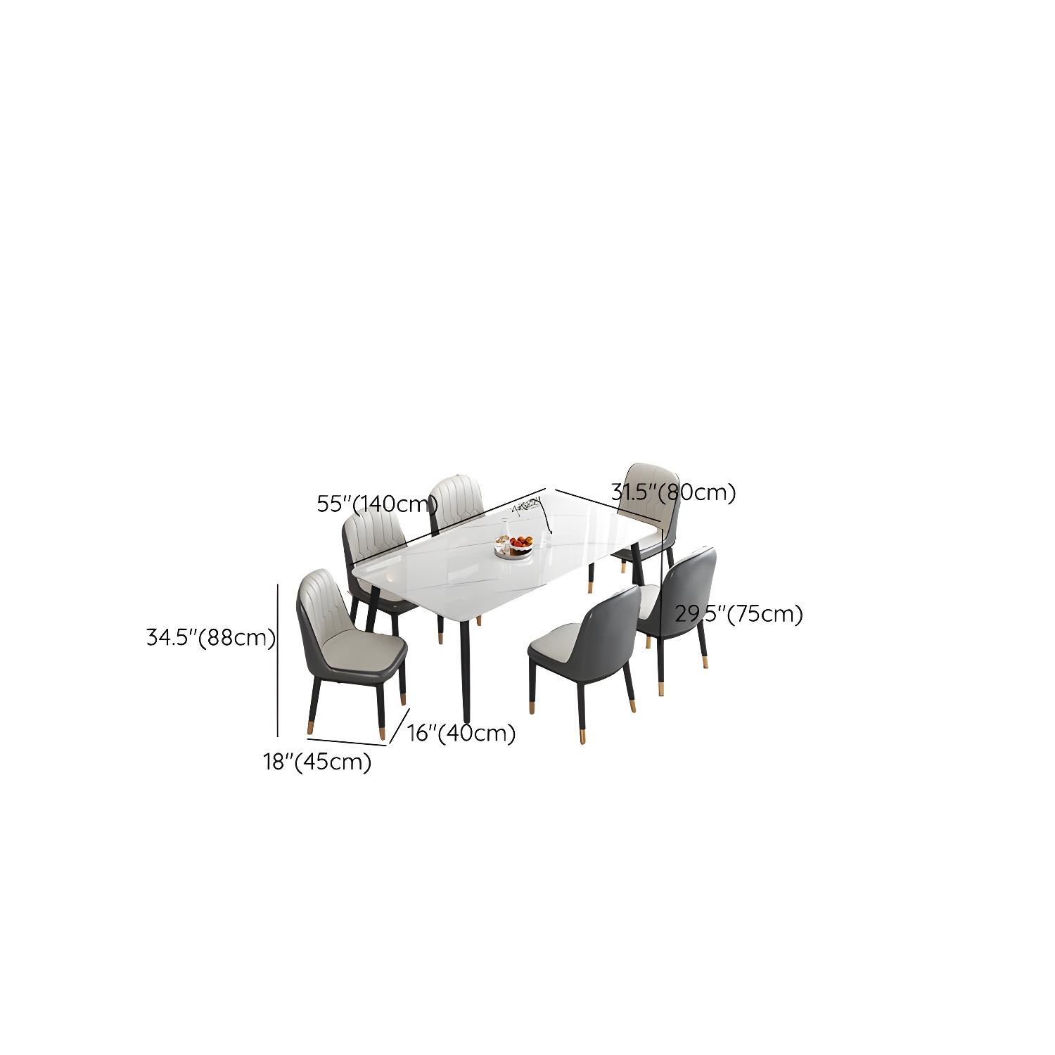 Stone Top Dining Set with Upholstered Chairs | Ormau - image 13
