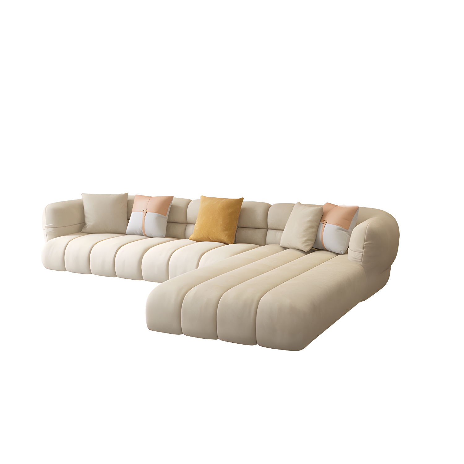 Beige L-Shape Sectional Sofa with Storage | Ormau - image 22