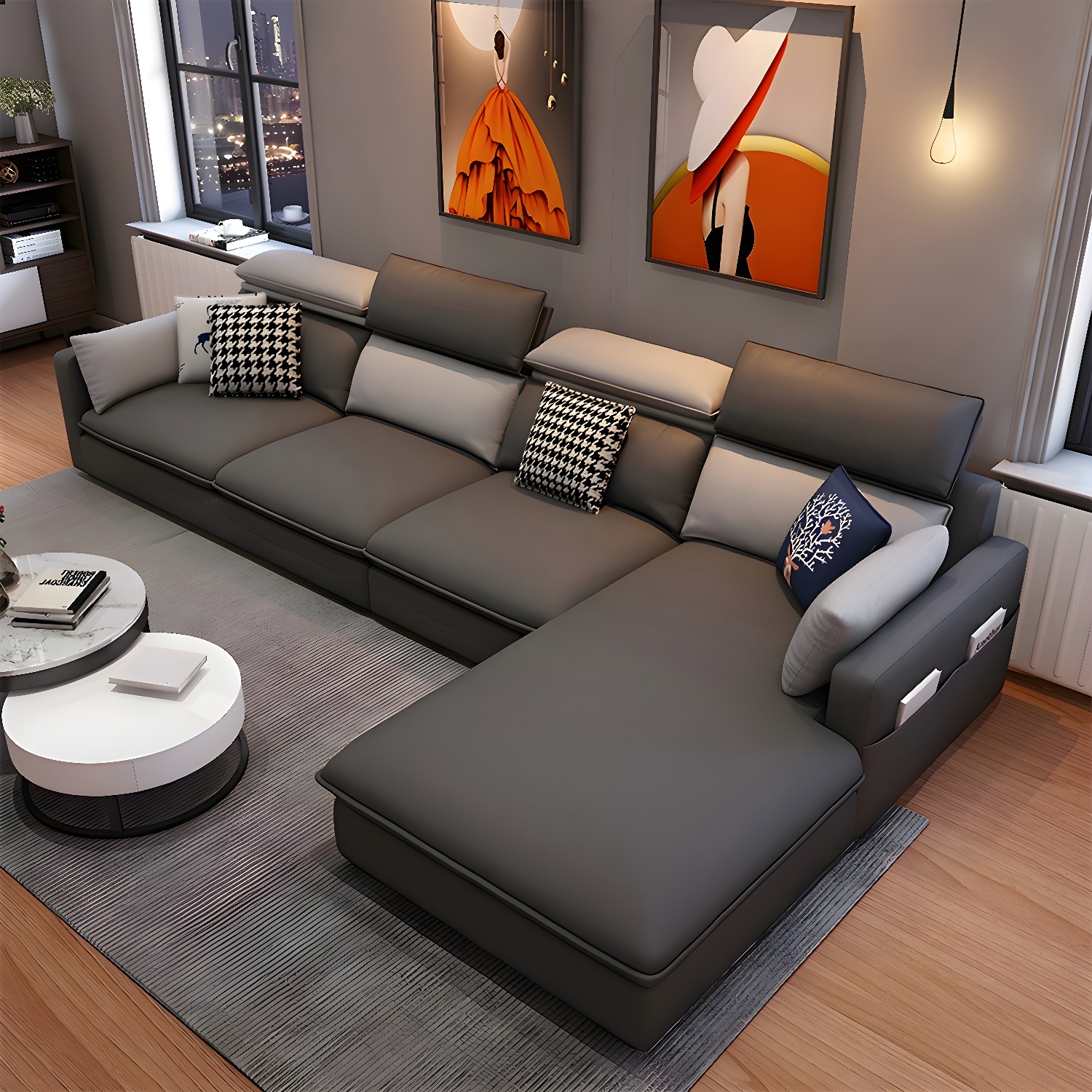 Modern L-Shape Sectional Sofa | Ormau - image 29