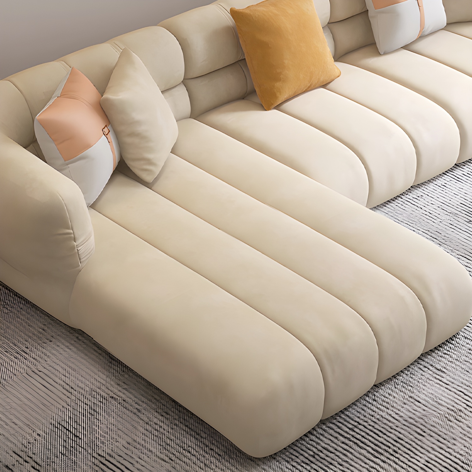 Beige L-Shape Sectional Sofa with Storage | Ormau - image 10