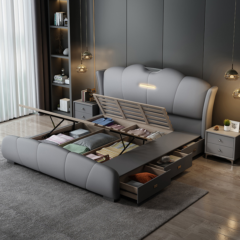 Light Gray Panel Bed | Ormau - image 22