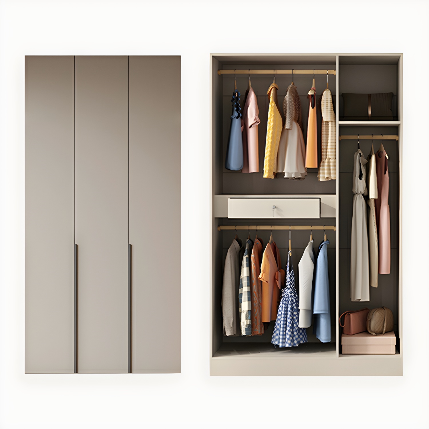 Modern Grey Wood Armoire | Ormau - image 49
